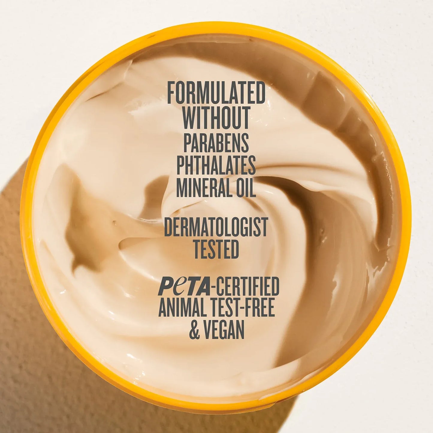 formulated without parabens, phthalates mineral oil dermatologist tested peta-certified animal test-free and vegan