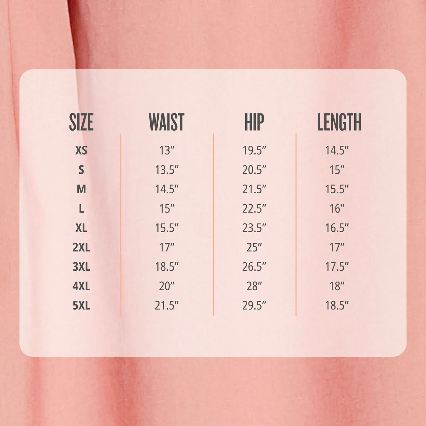 size chart